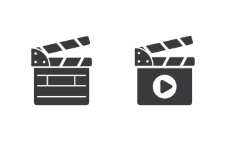 Movie Filmstrip cinema icon vector Logo design illustration v.1