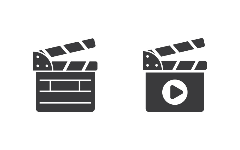 Movie Filmstrip cinema icon vector Logo design illustration v.1 Logo Template