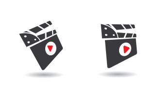 Movie Filmstrip cinema icon vector Logo design illustration v.3