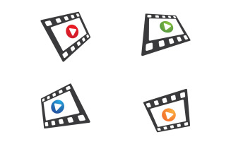 Movie Filmstrip cinema icon vector Logo design illustration v.5