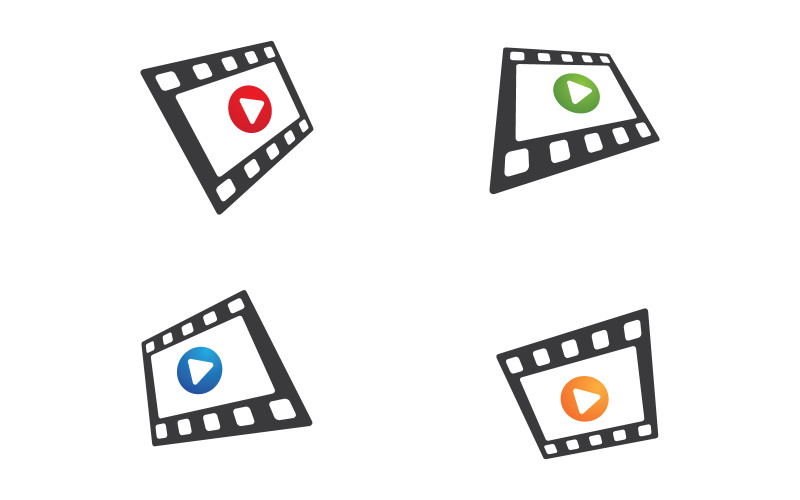 Movie Filmstrip cinema icon vector Logo design illustration v.5 Logo Template