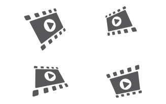 Movie Filmstrip cinema icon vector Logo design illustration v.6