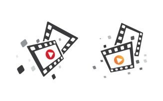 Movie Filmstrip cinema icon vector Logo design illustration v.7