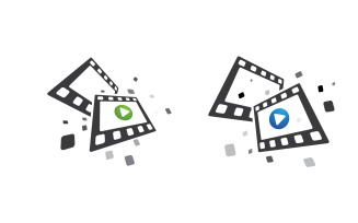 Movie Filmstrip cinema icon vector Logo design illustration v.8