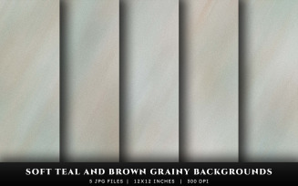 Soft Teal and Brown Grainy Texture Backgrounds