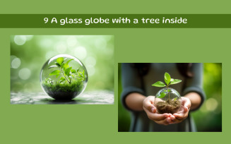 A glass globe with a tree inside AI image