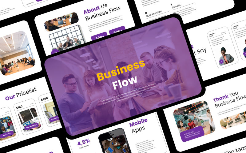 Business Flow - Finance Keynote Presentation Keynote Template
