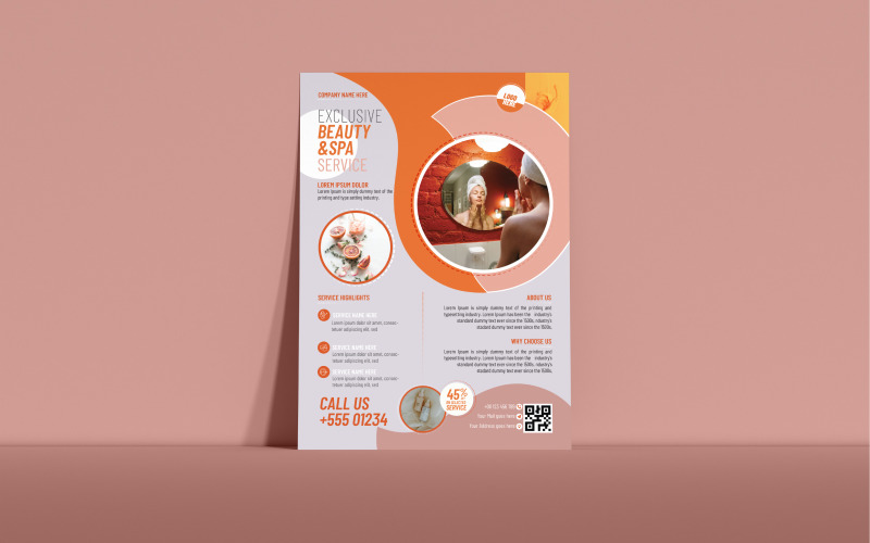 Elegant Spa and Beauty Flyer Template Corporate Identity