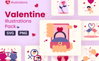 16 Valentines Illustration Pack