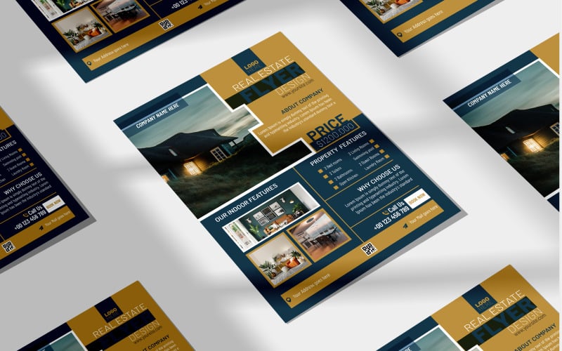 Minimal Design Real Estate Flyer Template Corporate Identity