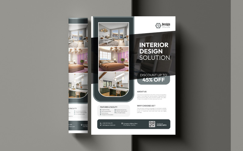 Modern luxury Interior design solution template. Corporate Identity