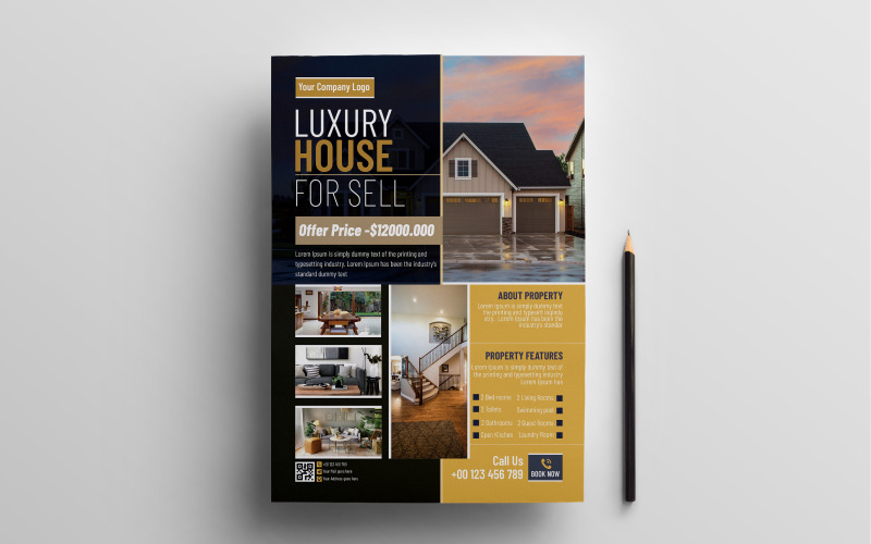 Real Estate Flyer Template design Corporate Identity