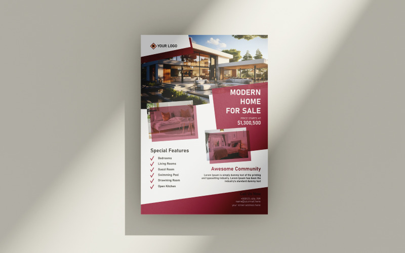 Real Estate property Flyer Design Template Corporate Identity
