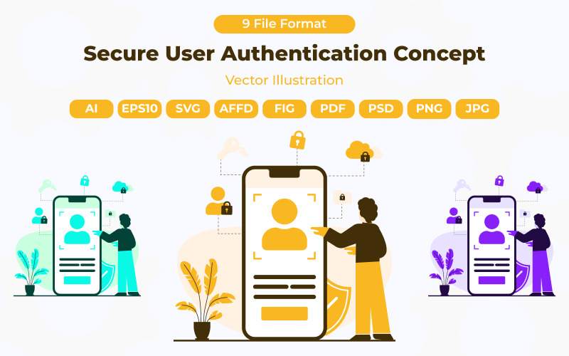 Secure User Authentication Concept- Modern Concept Design Illustration