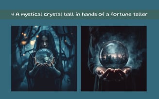 A mystical crystal ball in hands of a fortune teller