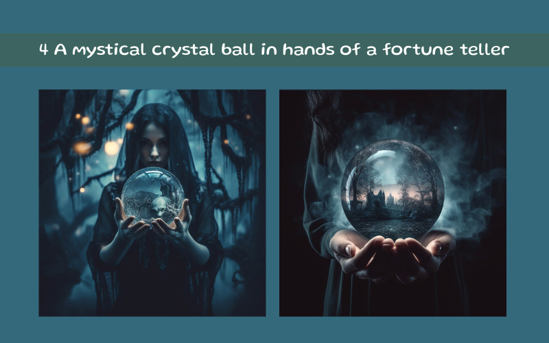 A mystical crystal ball in hands of a fortune teller Background