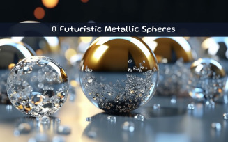 Futuristic Metallic Spheres AI image