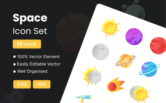 25 Premium Space Icon Pack