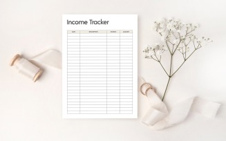 Income Tracker Log Book Canva and MS Word