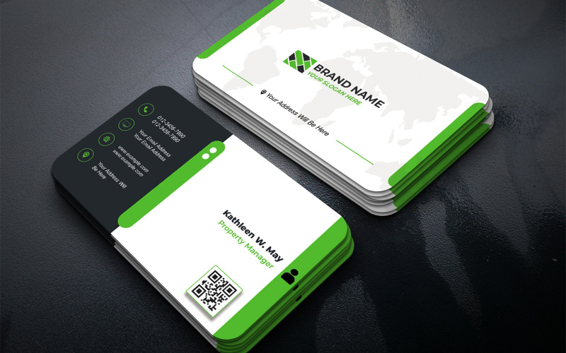 Multipurpose Business Card Template - E-card - Visiting Cards 801 Corporate Identity