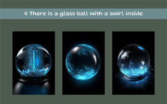 There is a glass ball with a swirl inside