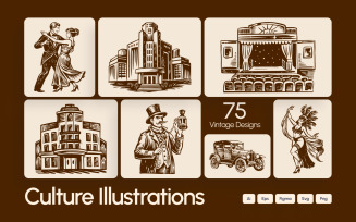 Vintage Culture Illustration Set