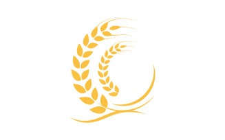 Farm wheat rice vector icon illustration design template v.10