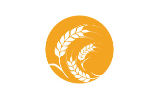 Farm wheat rice vector icon illustration design template v.22