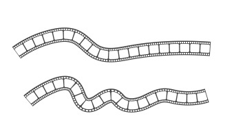 Filmstrip video cinema icon Logo design illustration v.10