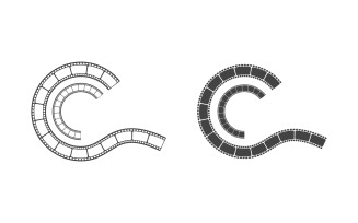 Filmstrip video cinema icon Logo design illustration v.4