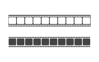 Filmstrip video cinema icon Logo design illustration v.5