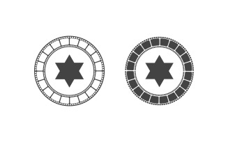 Filmstrip video cinema icon Logo design illustration v.6