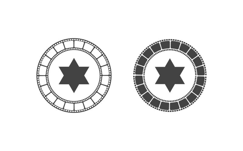 Filmstrip video cinema icon Logo design illustration v.6 Illustration