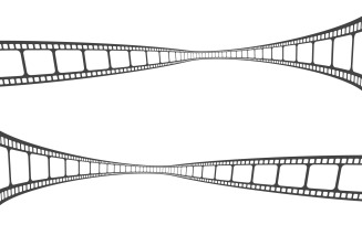 Filmstrip video cinema icon Logo design illustration v.7
