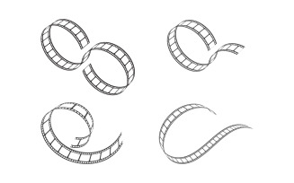 Filmstrip video cinema icon Logo design illustration v.8