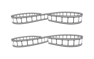 Filmstrip video cinema icon Logo design illustration v.9