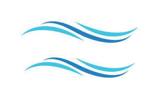 Water wave Sport swimming Vector Logo design Template v.1