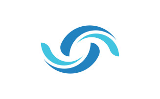 Water wave Sport swimming Vector Logo design Template v.2
