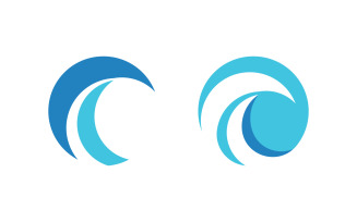 Water wave Sport swimming Vector Logo design Template v.5