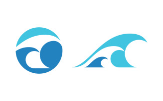 Water wave Sport swimming Vector Logo design Template v.6