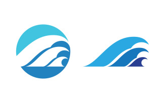 Water wave Sport swimming Vector Logo design Template v.7