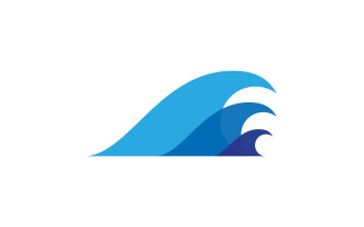 Water wave Sport swimming Vector Logo design Template v.8