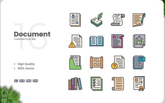 16 Document Icon Color Set