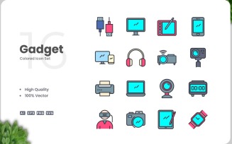 16 Gadget Icon Color Collection
