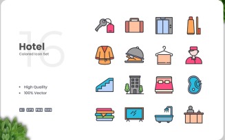 16 Hotel Icon Color Collection