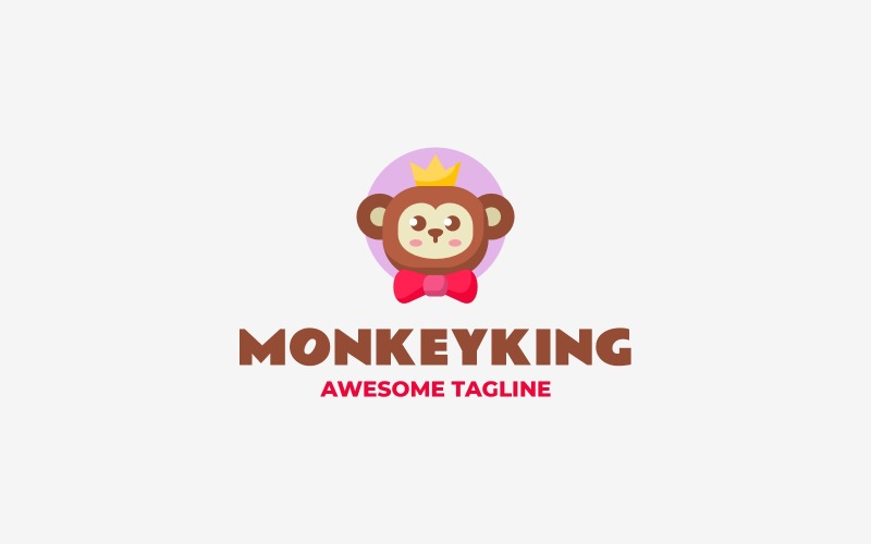Monkey King Simple Mascot Logo Logo Template