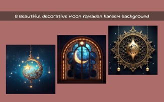 Beautiful decorative moon ramadan kareem background