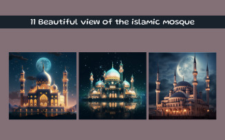 Beautiful view of the islamic mosque