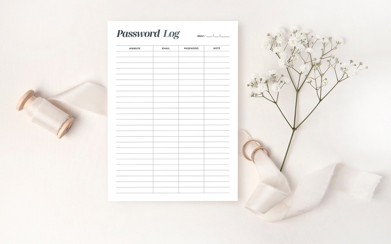 Canva and MS Word Password Log Planner