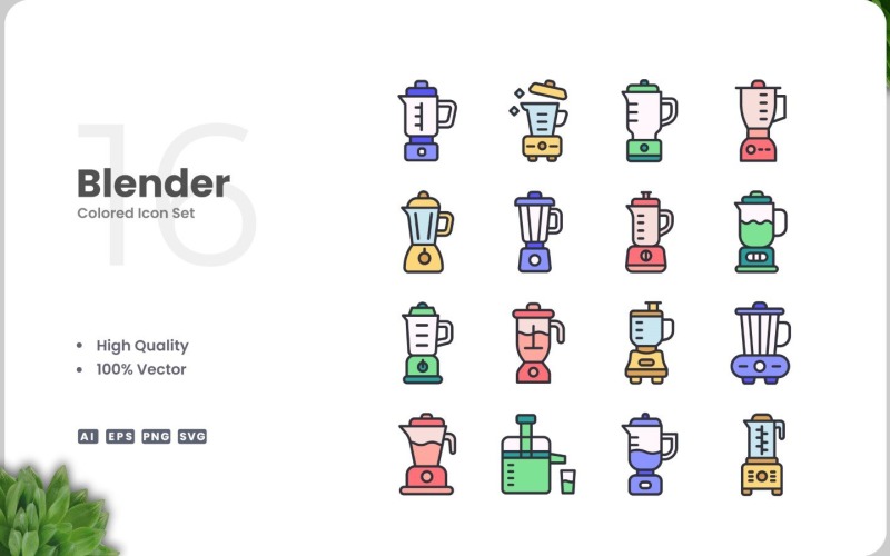 16 Blender Icon Color Set Icon Set